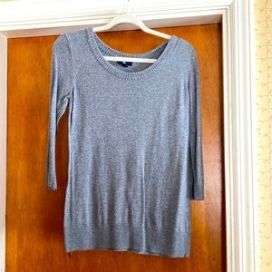 Gap size M gray boat neck sweater. 3/4 length sleeves.